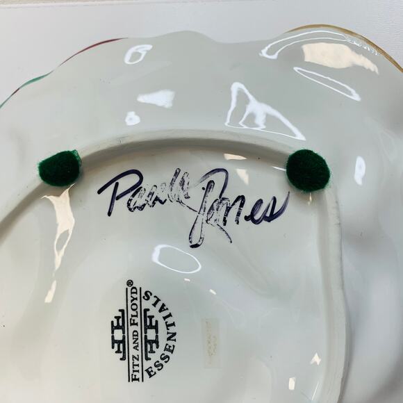 Fitz and Floyd Plaid Christmas Santa Canape Plate - Picture 5 of 7